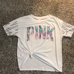 ✨PINK marble rainbow logo tee special addition✨